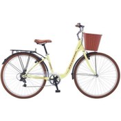 Resim Salcano Cambridge 700 Unısex 28"jant 21 Vites Vr Sepetli Şehir Bisikleti Krem Kahverengi 