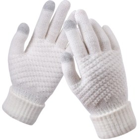 Resim Sıcak Kış Eldivenleri Moda Kaymaz Sıcak Kış Yapay Örme Eldivenler Eldivenler 