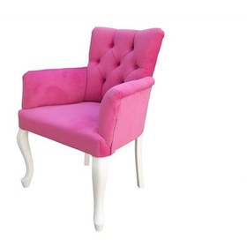 Resim Berjer Takımı Model Kayın Torna Aslan Lükens İskelet Parlak Beyaz renk Pembe Kapiton Kumaş El Yapım Pembe 