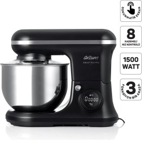 Resim 5l Kapasiteli Ileri Stand Mikser, 1500W, 3 Aksesuar, Siyah Renk 
