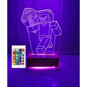 Resim Doğum Günü Hediyesi Minecraft LED Lambası 16 Renkli Hediye Lamba 