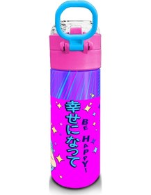 Resim Coral High Kids Mor Pembe Mavi K-popdesenli Pipetli Ve Direkt İçim Çelik Termos 500 Ml 31831 Mor - Lila 