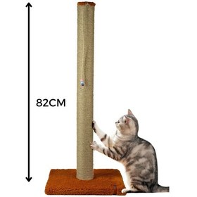 Resim 82cm Lüx Tırmalama Tahtası Catnipli Jüt Tırmalama Turuncu Minder Yüzey 