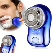 Resim Erkekler için mini elektrikli tıraş makinesi - LED güç göstergesi, kablosuz, USB şarj, uzun pil ömrü, açık hava seyahat jileti, geliştirilmiş bıçak ağ tasarımı, taşınabilir döner tıraş makinesi, araba, ofis, ev kullanımı için uygun, erkekler için en iyi Yılbaşı hediyesi 