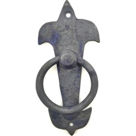 Resim Antika Tarz Dekoratif Pirinç Lale Kapı Halkası - 165X70MM, Oksit 