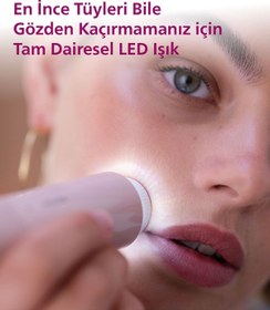 Resim Philips BRR454/00 Yüz Tüy Alma Makinesi,Ayna Ve Tam Çember Led Işıklı,Yıkanabilir Çıkan Başlık 