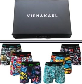 Resim VIEN&KARL 6'lı Premium Kutu, Erkek Boxer, Pamuklu, Likralı, Erkek İç Çamaşırı Külot 