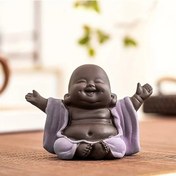 Resim Cloud011 Mor Rengli Araba İçi Dekorasyon Ve Şans Getiren Gülümseyen Buda Heykelciği 