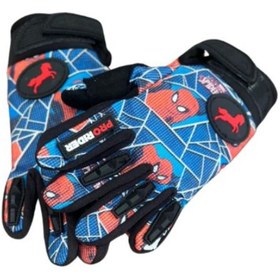 Resim ebakbak Motosiklet Çocuk Eldiveni TPR Velcro Kids Motor Eldiven Spider 