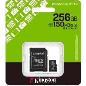 Resim Rory Kingston SDCS3-256GB 256GB Microsdxc Canvas Select Plus Gen3 150MB-S A1 Card + Adapter Hafıza Kartı 