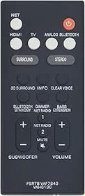 Resim AIDITIYMI 3'ü 1 arada FSR78 VAF7640 VAH0130 Yamaha Sound Bar ATS-1060 ATS-1070 YAS-106 YAS-207 YAS-107 ATS-1080 YAS-108 ATS-4080 YASS için Yedek Uzaktan Kumanda -408 