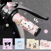 Resim 1 Çift Sanrio Motosiklet Gidon Süsü, Elektrikli Bisiklet Kolları için Kaydırmaz Sticker, Sevimli Karikatür Gidon Dekoru, Ter Emici ve Nefes Alabilen Hediye 