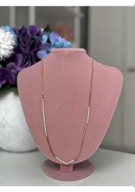 Resim 14k Kaplama Kararmaz 60cm Pul Zincir Kolye altın 