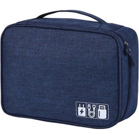 Resim Vkemall Elektronik Düzenleyici Seyahat Çantası Kablo Aksesuarları Saklama Çantası Kılıfı Koyu Mavi 