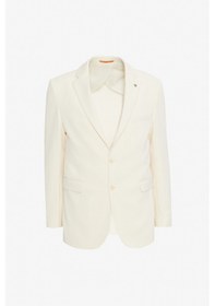 Resim Altınyıldız Classıcs Erkek Ekru Pamuklu Slim Fit Dar Kesim Mono Yaka Kapak Cepli Esnek Blazer Ceket 