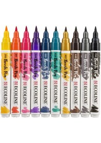 Resim Talens Ecoline Brush Pen Fırça Uçlu Kalem Seti 10 Renk Dark Color 