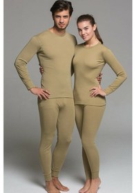 Resim Yetişkin Termal İçlik Takım Kayak Doğa Sporları Haki 