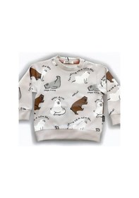 Resim Zekids Erkek Bebek Ayıcık Baskılı Sweatshirt-14647 Taş 