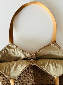 Resim İlmek anne butik Kağıt İp Plaj Bohem Örgü Hand Made Midye Model Yazlık Çanta 