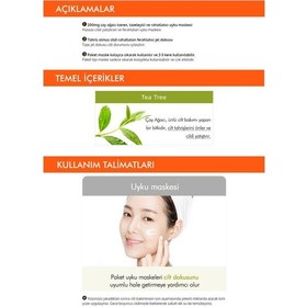 Resim Missha Pure Source Pocket Pack Tea Tree Sivilceli Ciltler için Çay Ağacı Yağı İçeren Uyku Maskesi 10 ML 
