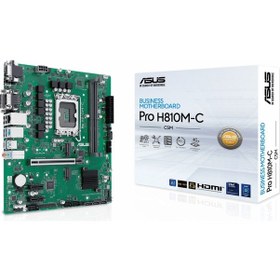 Resim Asus Pro H810m-c-csm Ddr5 6400mhz Oc M.2 Dvı/vga/hdmı/dp/usb-c Pcıe 5.0 1851p Matx Anakart 