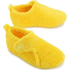 Resim Kışlık Kız Çocuk Peluşlu Rahat Taban Cırt Cırtlı Ayarlanabilir Ev Okul Kreş Panduf Ayakkabı Sarı 