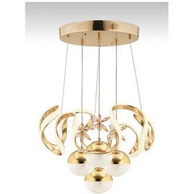 Resim Kumandalı 3 Renk Işık Özellikli 4 Toplu Modern Gold Kaplama Sarkıt Led Avize Salon Avize Gold 