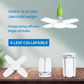 Resim UNITEDLUX 28W LED Sarkıt Lamba, E26/E27, 6500K Gün Işığı, Katlanabilir 4 Yaprak Tasarım, Yarı Gömme Tavan Armatürü, Ayrılabilir Plastik Abajurlu, İç Mekan Kullanımı İçin, Aksesuar Gerektirmez 