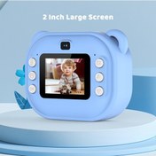 Resim Geeksen Çift Lensli Anında Baskı Kamerası Fotoğraf Çerçevesi İle 1080p Çocuk Kamera Dijital Kamera Mavi 