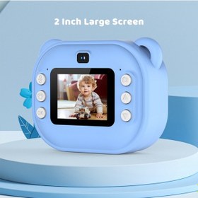 Resim Geeksen Çift Lensli Anında Baskı Kamerası Fotoğraf Çerçevesi İle 1080p Çocuk Kamera Dijital Kamera Mavi 