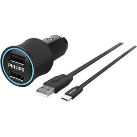 Resim Philips DLP2553V Micro USB Araç Şarj Cihazı Siyah 