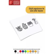 Resim Saksı Çiçek Seti Sticker Oto Motor Laptop Duvar Folyo Sticker 40 X 20 Cm 