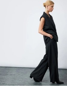 Resim Koton Cepli Pile Detaylı Yüksek Bel Kadın Kumaş Palazzo Pantolon 6wak40057uw Antrasit 