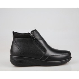 Resim Castle Black 42646 Hakiki Deri Ortopedik Siyah Kadın Bot Siyah 