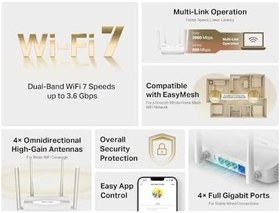 Resim Mercusys Mr25wbe Be3600 DualBand Wi-fi 7 Router 