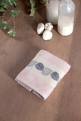 Resim Pudra Pembe Yaprak Nakışlı Pamuk El Havlusu (30x50) Kigili