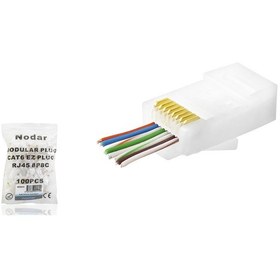 Resim Cat6 Ez Rj45 Konnektör - 100 Adet Beyaz / Ekonomik Poşet Paket Nd2414 
