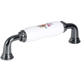 Resim Porcellana Perla Porselen Kulp Dolap-çekmece-mutfak-çocuk Odası-safir(9,6cm )-füme-beyaz-stk5119 