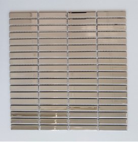 Resim MozaiKristaL Mutfak Tezgah Arası Ve Iç Dekorasyon Için 15x73x4mm Gümüş Krom Kristal Mozaik (1 M2 FİYATIDIR) 