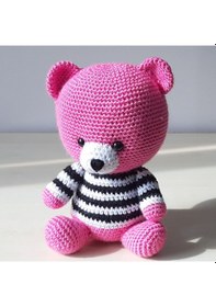 Resim Amigurumi Örgü Oyuncak Ayı Pembe 