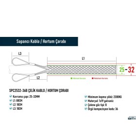 Resim SPC2532-36B Çelik Kablo / Hortum Çorabı 