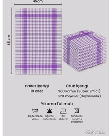 Resim 10 Lu Lüks Mutfak Kurulama Bezi Seti 45x65 Cm Table Linen Lila 