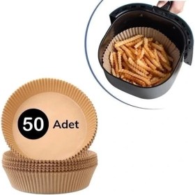Resim 50 Adet Air Fryer Pişirme Kağıdı Tek Kullanımlık Hava Fritöz Yağ Geçirmez Yapışmaz Tabak Model 