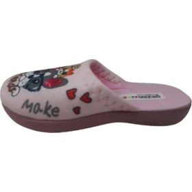 Resim Gezer Kız Çocuk Pembe Kedi Köpek Figürlü Ev Içi Terlik GZRR62-028 