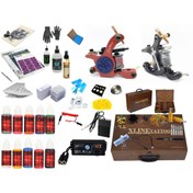 Resim XLINETATTOO 2 Makineli Çantalı Dövme Makinesi Seti - Çantalı Full Dövme Seti 