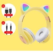 Resim Syrox Mor Budi Kablosuz Bluetooth Kedi Kulaklık Stereo Yüksek Ses Akıllı Renkli Led P68m 