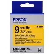 Resim Epson LK-3YBW Güçlü Yapışkanlı Sarı Üzeri Siyah 9mm 9Metre Etiket 