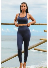 Resim Amarelle Sportive Lacivert Light Touch Yüksek Bel Toparlayıcı Uzun Kadın Spor Taytı Lacivert 