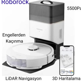 Resim Roborock Q8 Max Plus Çöp Istasyonlu Akıllı Robot Süpürge Beyaz 
