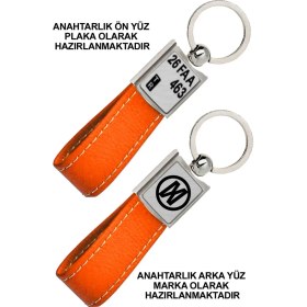 Resim Promosyon Denizi Ön Yüz Mondial Logolu Arka Yüz Plakanıza Özel Turuncu Anahtarlık 